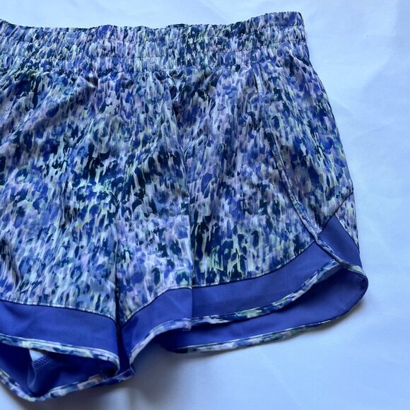 Athleta High Rise Mesh Racer Run 3" Shorts Purple/White Women’s Size Medium - Picture 4 of 11